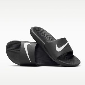 Nike Kawa Slides in black and white. Kids size 3. Good condition